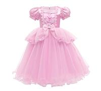 Kids Cinderella Dress up Girls Princess Costume Fairy Tale Sophia Rapunzel Cosplay Fancy Dress Halloween Carnival Outfit Pink 3 3-4 Years