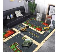 Kids City Town Rug, Car Play Carpet, City Road Playmat Children Educational Games Mat For Bedroom Living Room Playroom Nursery(03,120 * 200CM)