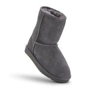 Kids Classic Sheepskin Boots - Soft Genuine Wool Lining for Warmth and Comfort - Durable Non-Slip Sole for Outdoor Play (Grey, Kids 11, UK Footwear Size System, Little Kid, Numeric, Medium, 11)