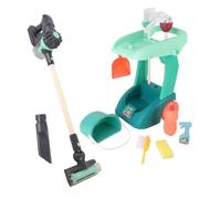Kids Cleaning Playset with Toy Vacuum Cleaner, Trolley Cart, Mop, Broom, Bucket and Accessories, Ages 3+