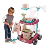 Kids Cleaning Set for - Pretend Play Cleaning Cart | 12-Piece Broom, Mop,& Spray Bottle Set with Real Working Vacuum, Pretend Vacuum and Broom Set, Kids Cleaning Toys for Imaginative Play