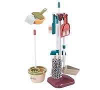 Kids Cleaning Toy Set, 18 Pieces Housekeeping Pretend Play Set With Broom Mop Duster Brushes Rag And Organizing Stand, Educational Toddler Cleaning Toys For Children