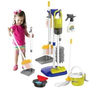 Kids Cleaning Toy Set, Educational Toddler Cleaning Set with Electric Vacuum, Broom, Dustpan and More, Pretend Play Toddler Toys for Toddlers Girls Boys Age 3-6