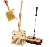 Kids Cleaning Toy Set - Giraffe Broom Mop Dustpan, Educational Household Chores Playset, 3 Piece Kids Cleaning Kit for Home Bedroom Kindergarten Gift