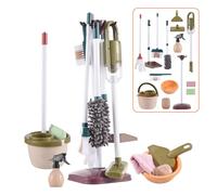 Kids Cleaning Toy Set Toddler Housekeeping Play Set with Vacuum Cleaner Broom Mop Dustpan Mop Bucket Brush for Boys Girls Aged 3+ ABS Material