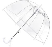 Kids Clear Bubble Umbrella -Perfect for Walking Safety-Grip Curved Handle-Transparent Dome See Through Child,Safety Kids Umbrella for Toddler Boys Girls (Clear-White)