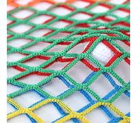 Kids Climbing Cargo Net Double Layer Playground Safety Net for Treehouse & Monkey Bars (6.5FTx9.8FT Colorful) Durable Fun Outdoor Adventure Equipment