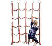 Kids Climbing Net - Outdoor Games with Rainbow Strap for Kids, Rope Ladder, Obstacle Load with Strap | 57x72.8 Inch, for Air Tree House
