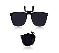 Kids Clip On Sunglasses Polarised Clip-on Sunglasses over Prescription Glasses UV 400 Protection Foldable Flip Up Sun Glasses for Children Junior Driving Travelling Outdoor Sport Y9ETZDJPJ (Black)