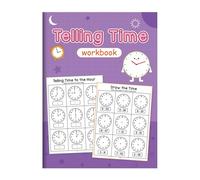 Kids Clock Reading Exercise Book with 32 Pages Fun Interactive Telling Time Activity Workbook for Children Preschoolers Time Game