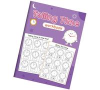 Kids Clock Reading Exercise Book with 32 Pages Fun Interactive Telling Time Activity Workbook for Children Preschoolers Clock Tool