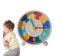 Kids Clocks For Bedrooms - Gentle Lighting Crisp Cute Alarm Clock Kids Clock,Creative Vintage Clock No Noise with Smart Chip Color Block Partitions for Kids and Adults