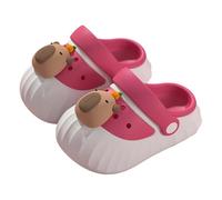Kids Clogs Boys Girls Closed Toe Garden Summer Lightweight Breathable Clog Cute Cartoon Pattern Slip-On Soft Sole Comfort Beach Pool Summer Indoor Outdoor Footwear for Children 03-Hot Pink