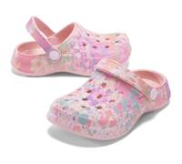 Kids Clogs Girls Boys Clogs Soft Lightweight Children Garden Shoes Sandals Pink Graffiti 6.5-7 UK Child 21-22 EU
