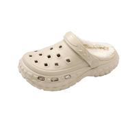Kids Clogs Shoes Boys Girls Winter Fur Lined Clogs Waterproof Garden Shoes Indoor Slip On Home Slippers Outdoor Non Slip Mules for Little Kid/Big Kid Khaki 38/39