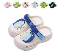 Kids Clogs Toddler Boys Girls Dinosaur Clogs Children Garden Shoes Beach Pool Shower White 9.5-10 UK Label Size 180