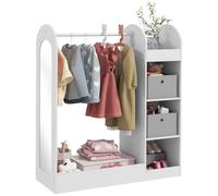 Kids Clothes Rail Pink MDF 92x36x106cm Mirror Shelf Shoe Storage for Kids 3-8yrs