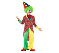Smiffy's Boys Clown Costume - Red Jacket, Trousers, Mock Shirt & Bowtie - Age 7-12