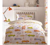 Kids' Club Bedding Cars Motor Transport Colourful Reversible Duvet Cover Set Bedding Range Multi Toddler
