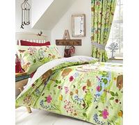Kids Club Bluebell Woods Bed Duvet Cover and 2 Pillowcases Set, Polyester-Cotton, Green, Double, 200 x 200 x 0.1 cm