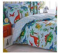 Kids Club Dinosaurs Fully Lined Pencil Pleat Headed Curtains, Polyester-Cotton, Multi-Colour, 182 x 167 cm
