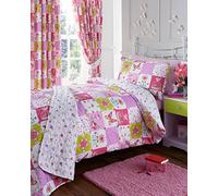 Kid's Club Patchwork Single Duvet 1 Pillowcase Set Girl's Bedding Bedlinen Quilt Cover, Polyester-Cotton, Multi-Colour