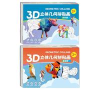 Kids Collage Set - Colourful Puzzle Pieces, Educational Art Set, Paper Craft Activity | Interactive Geometric Learning Set, Birthday Gift, Playtime In School Children