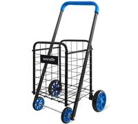 Kids Collapsible Utility Cart, 66 Lbs Capacity, Easily Foldable and Portable Save Space, Folding Lightweight Trolley with Rolling Swivel Wheels, for Shopping Groceries with Your Child