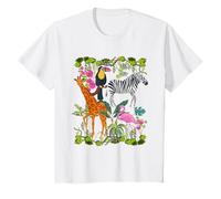 Kids Colorful Jungle Animals Safari Nature Art for Animal Lovers T-Shirt
