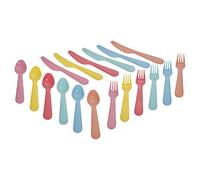 Kids Colorful Trendy Plastic Cutlery Reusable Partying Supplies Home Kitchen Utensils