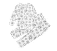 Kids Coloring Pajamas Funny Cartoon Coloring 2 Piece Sets Long Sleeves Tops and Pants Children DIY Hand Painted Sleepwear Color Your Own Homewear Pjs (Black-C, 8-9 Years)