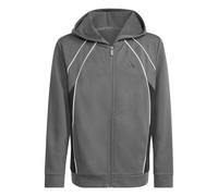 adidas Unisex Kids Color Block Fullzip Hoodie Sweatshirt, grey six/black/white, 15-16 Years