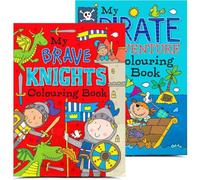 Kids Colouring Books Pack of 2 -My Brave Knights & My Pirate Adventures