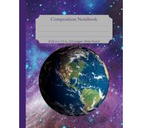 Kids Composition Notebook Space, 9.25 in x 7.5 in, 110 pages, wide ruled, writing, journaling, notes, home, school, office
