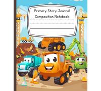 Kids Construction Composition Notebook, Primary Ruled Dotted Midline, Writing, Drawing, Coloring, Early Childhood Kindergarten