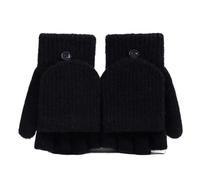 Kids Convertible Flip Top Winter Gloves Fingerless Flap Cover Gloves Kid Thermal Outdoor Half Finger Glove Baby Winter Knit Warm Mitten Wool Snow Cold Weather Mittens for 5-10Y Girls Boys Cycling