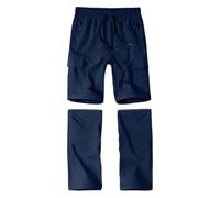 Kids Convertible Trousers Waterproof Walking Hiking Straight Pants Zip Up Off Lightweight Quick Dry Travel Cargo Shorts Boys Breathable Outdoor Pants Multi Pocket Soft (Navy, 11-12 Years)