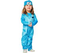 Kids Cookie Monster Sesame Street Jumpsuit Toddler Fancy Dress Costume