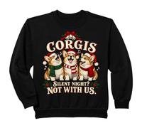 Kids Corgi Christmas Funny Silent Night Chorus Sweatshirt