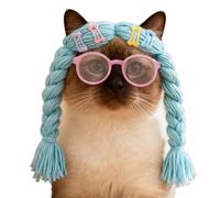 Kids Costume Braids - 4x40cm Braids,9x5.5cm Glasses | Polyester And ABS Colorful Accessories, Rose Red, Greenish Yellow, Blue Violet, Fun Dress Up For Parties, Cosplay, Halloween, Themed Birthday Gift