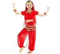 Kids Costume Egyptian Dress Up Girls Ballet Outfit Baby Dance Costumes for Policeman Dancer Festival Wear Flash Teen Clothes Indian Ethnic Greek Fireman Astronaut,A-Red,8-10 Years
