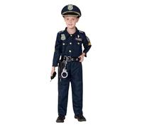 Kids Costumes - Costume Costume | Carnival Halloween Staging Party Uniform Polyester with Hat Belt Toy Handcuffs Whistle ID for Kids Reunion of V