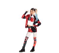 Kids Costumes: Red and Black Harley Quinn Costume for Girls - Official DC Comics Children's Outfit - Size 10-12 years