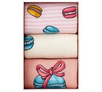 Kids’ Cotton Ankle Socks 3-Pack - Macaron Design, Gift Box, OEKO-TEX Standard 100 (UK, Age, 9 Years, 12 Years, Regular)