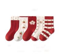 Kids Cotton Crew Socks for Girls - Fun Pink, Purple, Red Designs with Flowers, Hearts, Dots & Bunny Patterns - 5/10 Pairs Soft & Breathable Socks for Toddlers, Baby, Infant & Children, Age 1-8 Years
