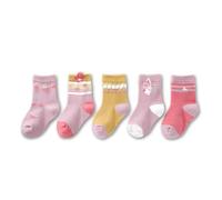 Kids Cotton Crew Socks for Girls - Fun Pink, Purple, Red Designs with Flowers, Hearts, Dots & Bunny Patterns - 5/10 Pairs Soft & Breathable Socks for Toddlers, Baby, Infant & Children, Age 1-8 Years