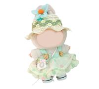 Kids Cotton Doll Clothing Set Vacation Dress And Woven Straw Hat For 17Cm Collectible Figure Dressingup Accessories Dress Set