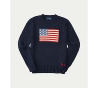 Kids Cotton Flag Jumper with Crew Neck Navy Blue