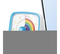 Kids Countdown Timer with Rainbow Pattern, 60-Minute Silent Desk Clock for Study, Focus, and Tasks, Visual Timer for Classroom, Offices, Home, Adults, Children, 3.46 x 3.46 x 2.13 inches