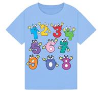 Kids Counting Wave T-Shirt for Boys & Girls - Playful Wave Design, Engaging Educational Tee for Maths Day, Ideal for School, Learning, and Classroom Fun Sky Blue 5-6Y
